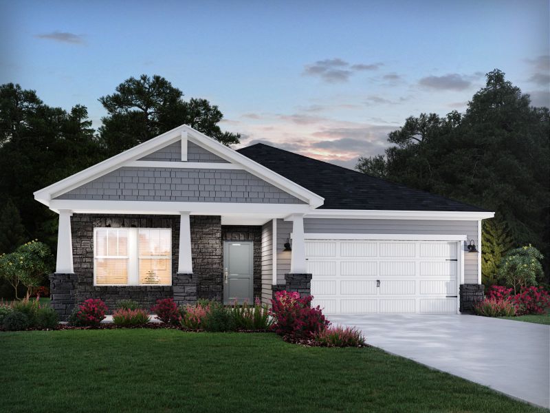 Representative exterior photo of a completed home built from the Chandler by Meritage Homes in Nelson's Creek, Mocksville, NC (Image 22).