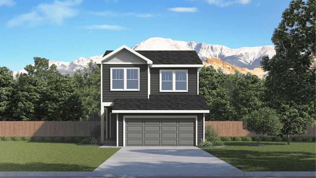 Representative exterior photo of a completed home built from the Osprey by D.R. Horton in The Ridge at Lorson Ranch, Colorado Springs, CO (Image 2). Representative exterior photo of a completed home built from the Osprey by D.R. Horton in The Ridge at Lorson Ranch, Colorado Springs, CO (Image 2).