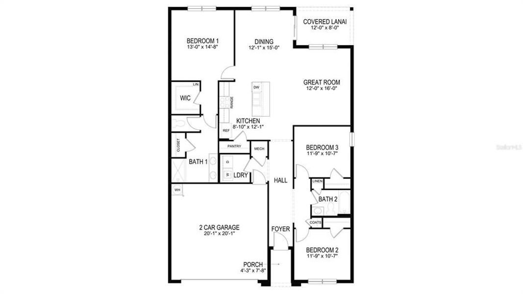2D floor plan layout of this home in Ocala Crossings South, Ocala, FL (Image 2). 2D floor plan layout of this home in Ocala Crossings South, Ocala, FL (Image 2).