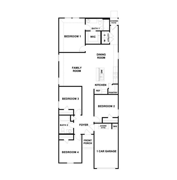 2D floor plan layout of this home in Marigold, Kyle, TX (Image 3).