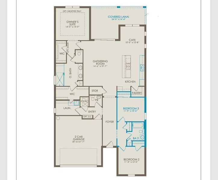 2D floor plan layout of this home in Avondale at Avenir, Palm Beach Gardens, FL (Image 3).