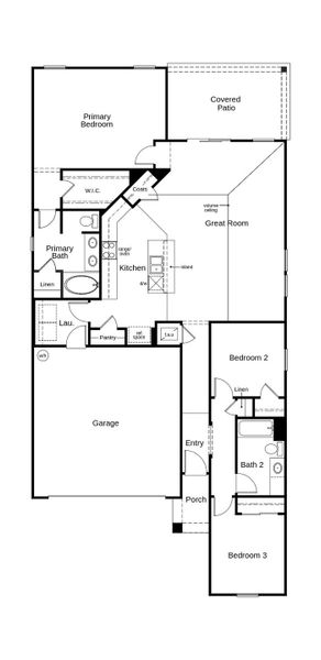 2D floor plan layout of this home in Whiteview Village, Palm Coast, FL (Image 3).