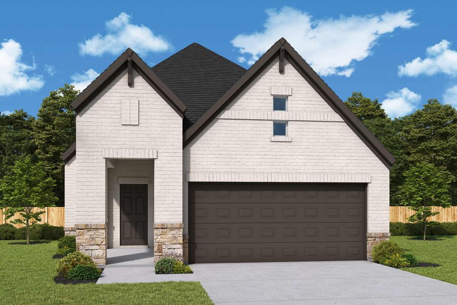 Representative exterior photo of a completed home built from the The Edinburgh by David Weekley Homes in The Grand Prairie - Meadow Collection, Hockley, TX (Image 2).