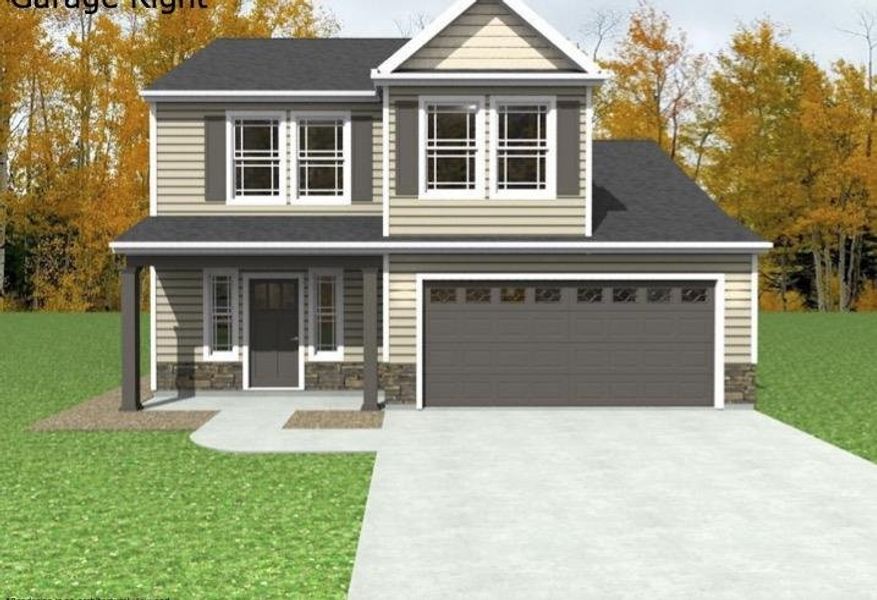 Front exterior of a new home in New Prospect Haven, Inman, SC, highlighting curb appeal (Image 1).