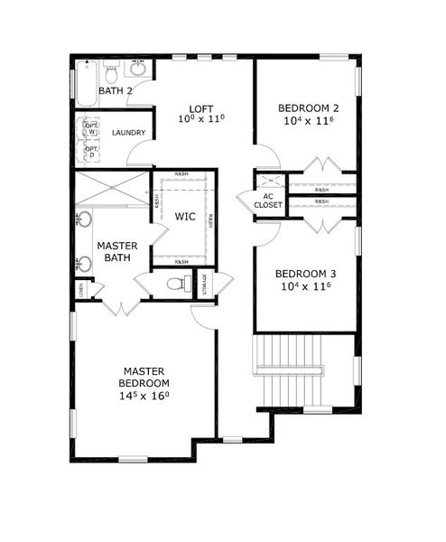 2D floor plan layout for the Bermuda - Heritage Series | 40' Wide Lots by ICI Homes in Laureate Park, Orlando, FL (Image 4).