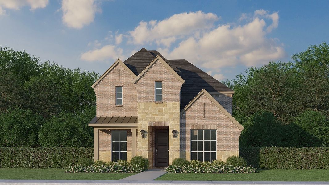 Plan 1409 Elevation C with Stone