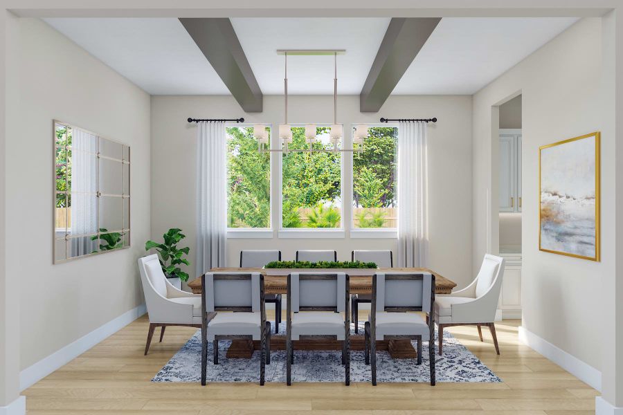 Representative furnished interior of a home built from the Trieste by Tri Pointe Homes in Woodson’s Reserve, Spring (Image 10).