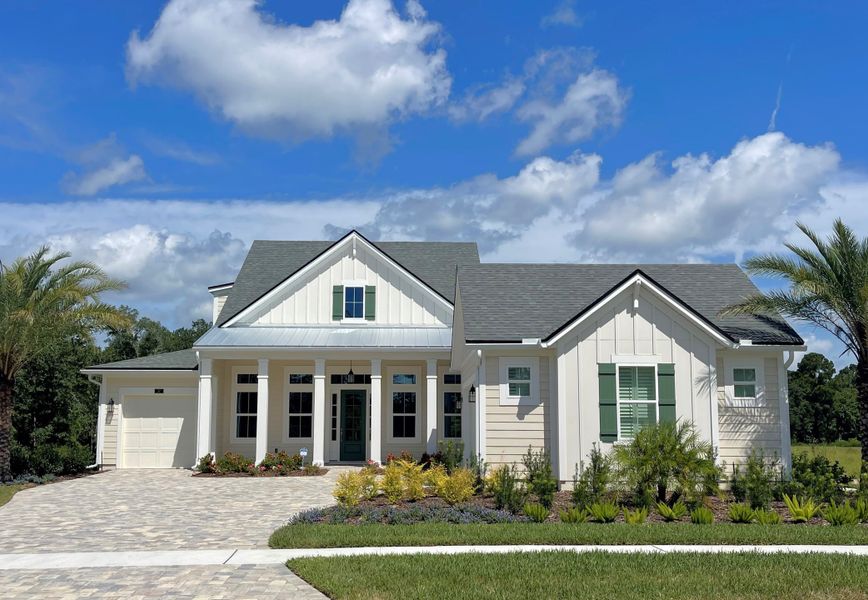 Representative exterior photo of a completed home built from the Stella by Riverside Homes in Hidden Creek at SilverLeaf, St. Augustine, FL (Image 28).