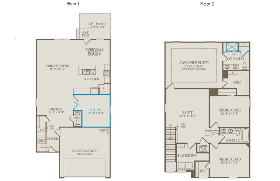 Floor Plan Level 1 and Floor Plan Level 2