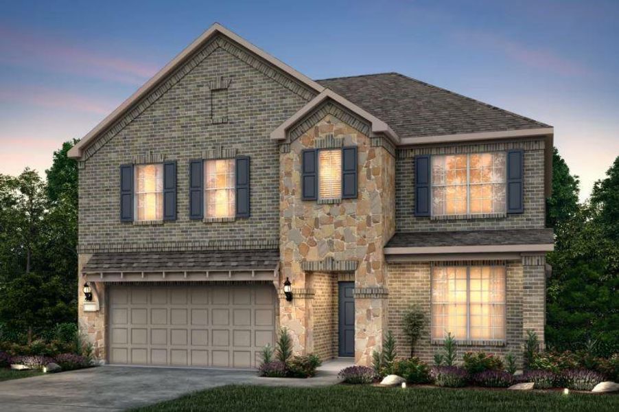 Pulte Homes, Caldwell elevation B, rendering