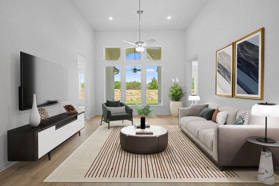 Open Concept Family Room - Virtually Staged