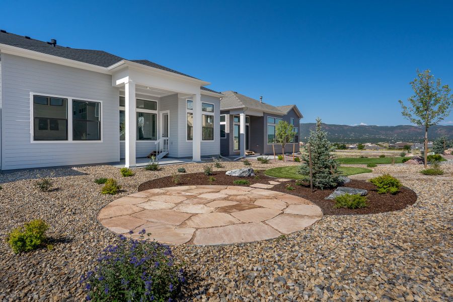 Exterior details and patio area of a home in Cloverleaf – Mountainview Collection, Monument (Image 4).