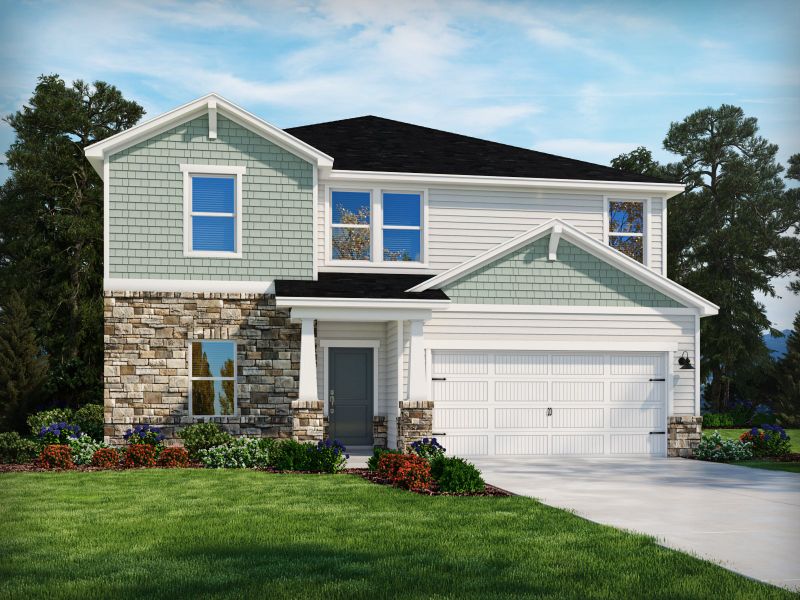Representative exterior photo of a completed home built from the Chatham by Meritage Homes in Clear Pond - The Coastline Series, Myrtle Beach, SC (Image 2).