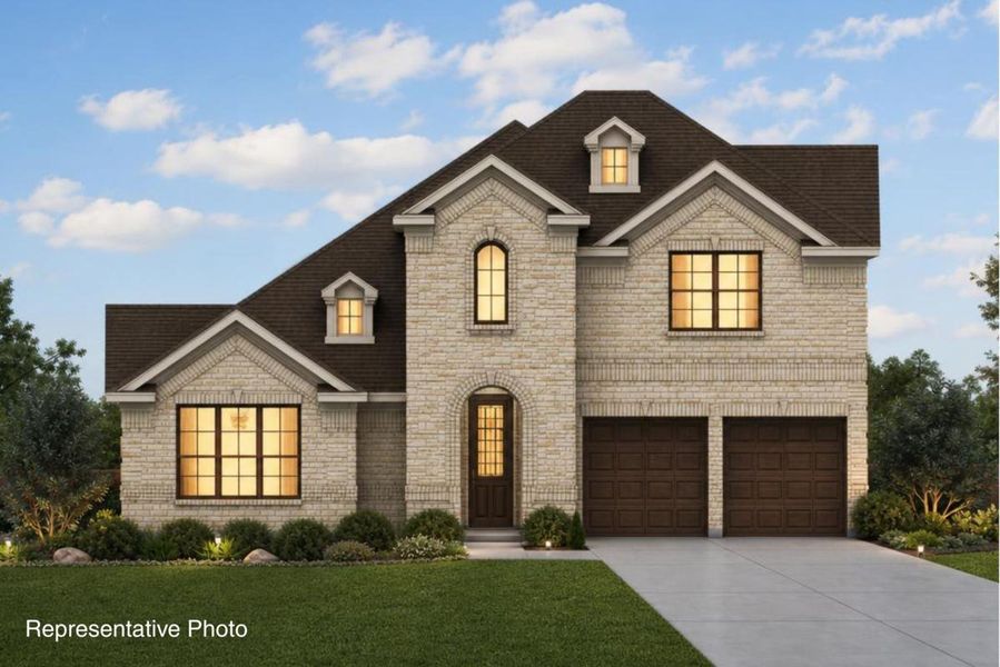 Representative exterior photo of a completed home built from the Edgewater Lake Forest by Grand Homes in Cedar Ridge Estates, Grand Prairie, TX (Image 15).