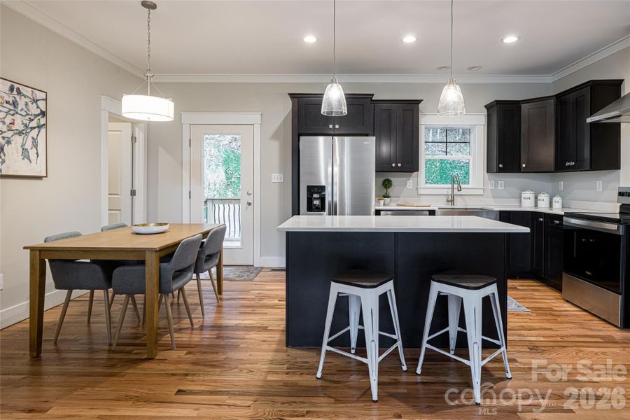 Kitchen island with seating for two
