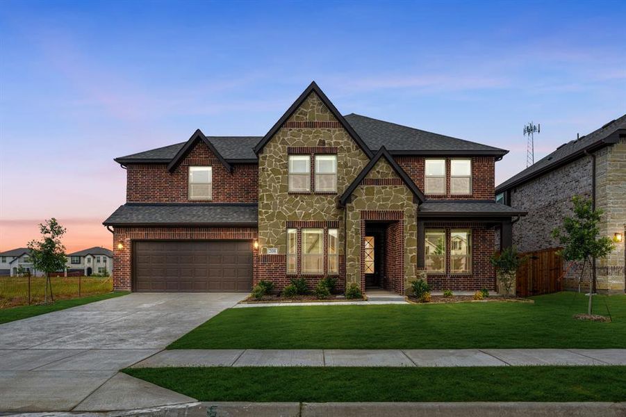 Front exterior of a new home in East Oak Creek, Commerce, TX, highlighting curb appeal (Image 2). Front exterior of a new home in East Oak Creek, Commerce, TX, highlighting curb appeal (Image 2).