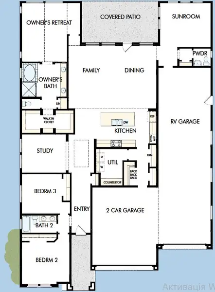 2D floor plan layout for the The Borgo by David Weekley Homes in Tamber at Soleo, San Tan Valley, AZ (Image 3).
