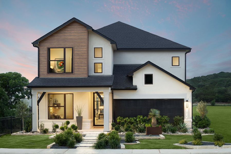 Representative exterior photo of a completed home built from the Quinley by Scott Felder Homes in Prominence, San Antonio, TX (Image 19).