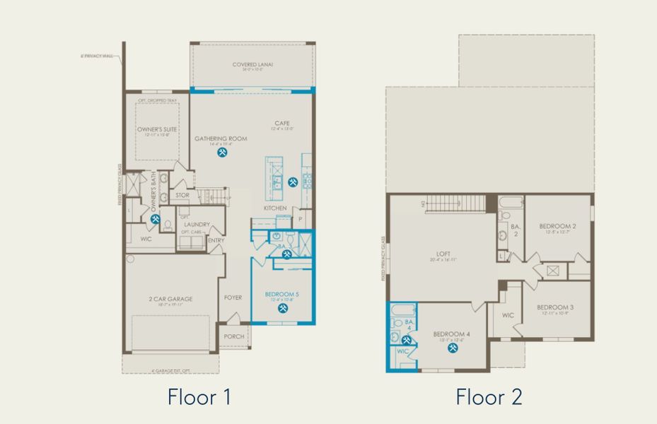 2D floor plan layout of this home in Hendrix Reserve, Lake Worth, FL (Image 5).