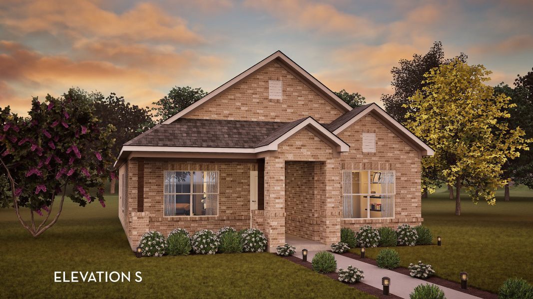 Representative exterior photo of a completed home built from the Emerald by CastleRock Communities in Infinity Square, Kyle, TX (Image 15).