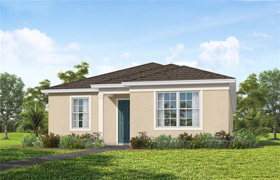Front exterior of a new home in Lakehaven Estates, Clermont, FL, highlighting curb appeal (Image 1). Front exterior of a new home in Lakehaven Estates, Clermont, FL, highlighting curb appeal (Image 1).
