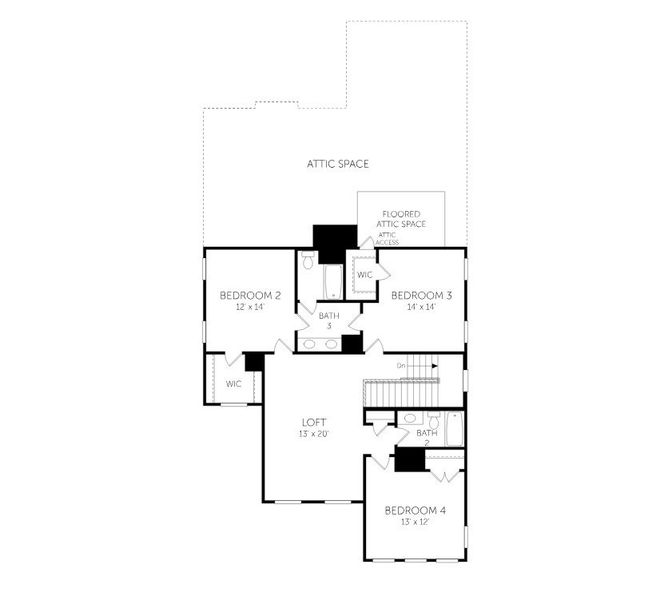 2D floor plan layout for the Sycamore - Single Family Homes by Dream Finders Homes in Rivercroft, Awendaw, SC (Image 6).