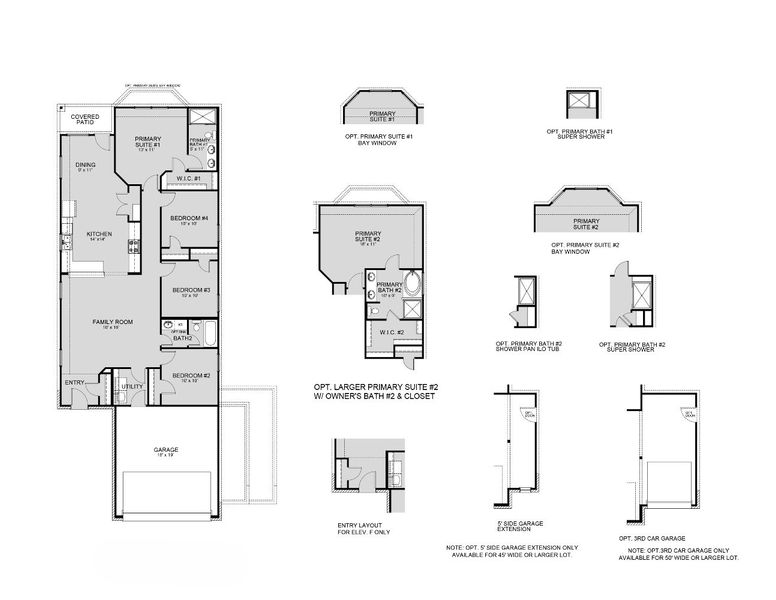 2D floor plan layout for the The Grove by Legend Homes in Christian Meadows, Ennis, TX (Image 3).