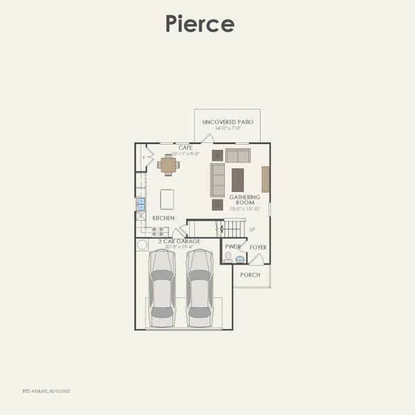 2D floor plan layout for the Pierce by Centex in Clearhaven, Princeton, TX (Image 4).
