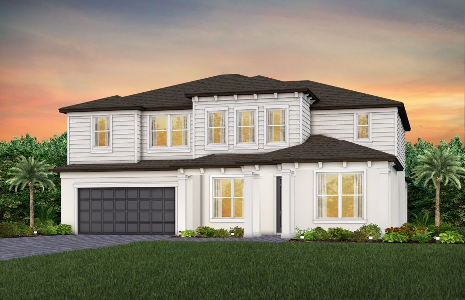 Representative exterior photo of a completed home built from the Newlyn by Pulte Homes in Spencer Glen, Riverview, FL (Image 15).