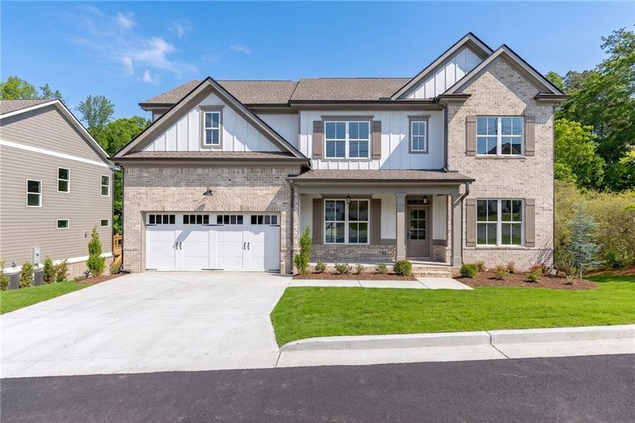 Front exterior of a new home in , Buford, GA, highlighting curb appeal (Image 2). Front exterior of a new home in , Buford, GA, highlighting curb appeal (Image 2).