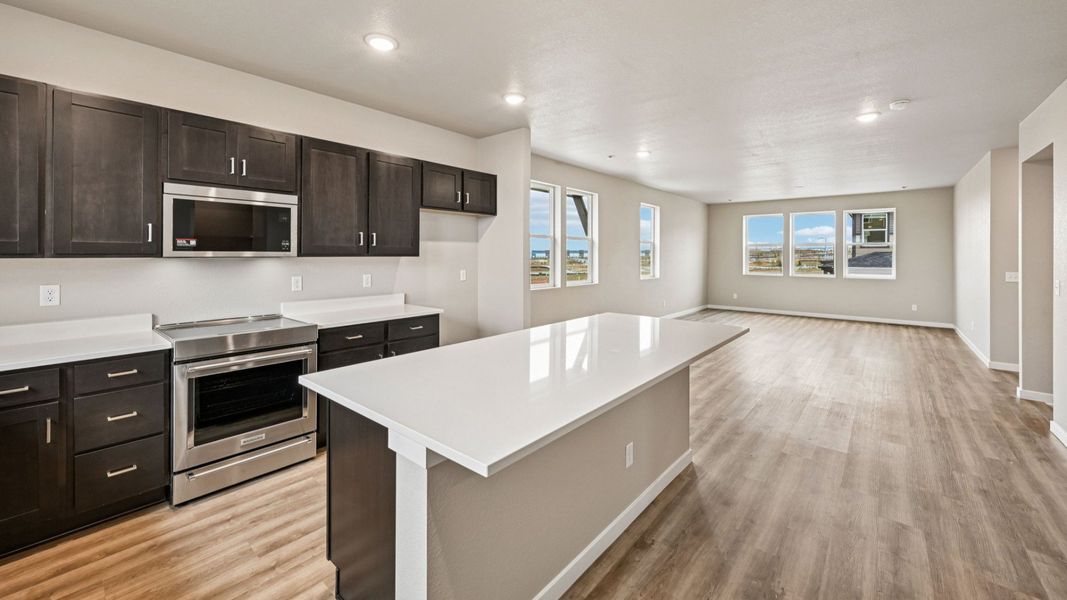 Furnished interior view inside a new home in Windler Townhomes, Aurora (Image 16). Furnished interior view inside a new home in Windler Townhomes, Aurora (Image 16).