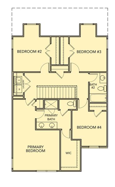 2D floor plan layout for the Redbud by Kerley Family Homes in Park Center Pointe, Austell, GA (Image 3).
