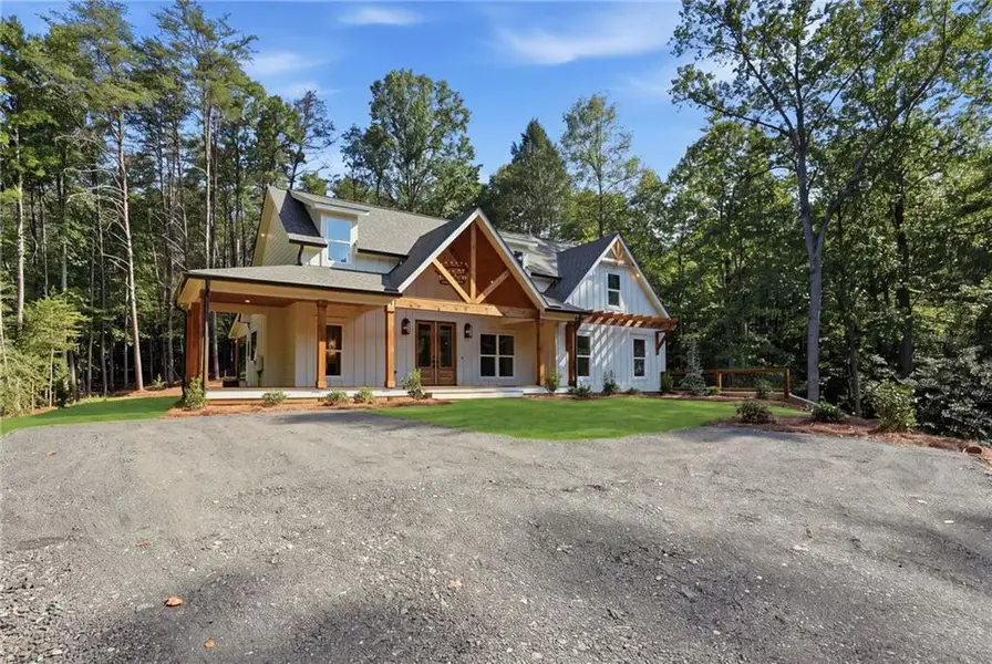 Front exterior of a new home in , Dahlonega, GA, highlighting curb appeal (Image 28). Front exterior of a new home in , Dahlonega, GA, highlighting curb appeal (Image 28).
