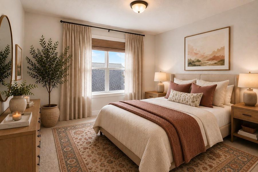 The fourth upstairs bedroom also features a spacious walk-in closet, providing ample storage and flexibility for family or guests. *VIRTUALLY STAGED