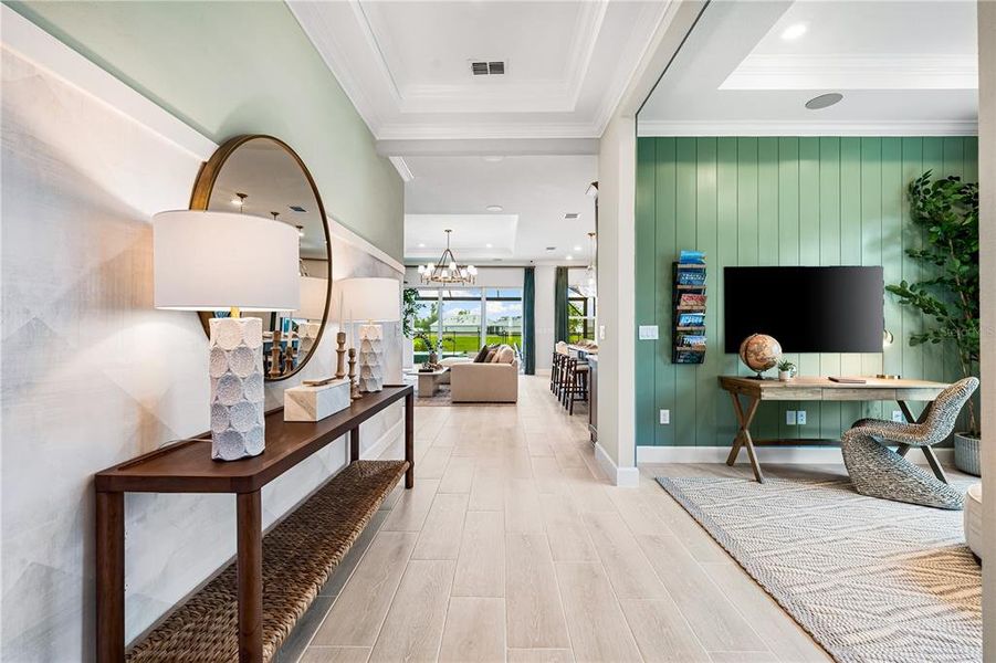 Furnished interior view inside a new home in Esplanade at Skye Ranch, Sarasota (Image 3).
