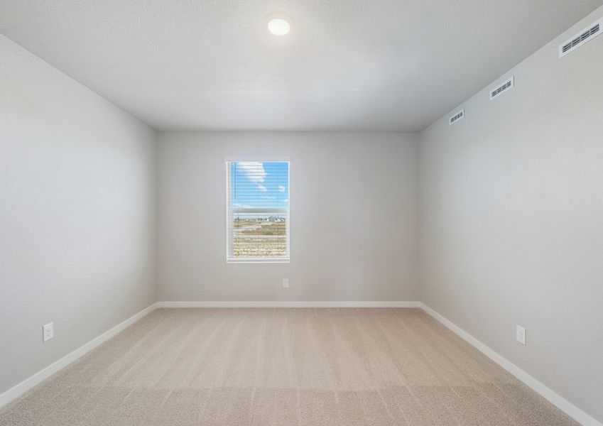 The secondary bedroom has carpet.