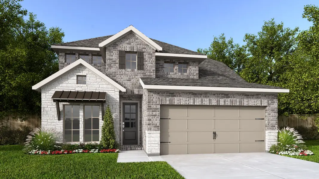 Representative exterior photo of a completed home built from the 2527P by Perry Homes in Audubon, Pinehurst, TX (Image 2). Representative exterior photo of a completed home built from the 2527P by Perry Homes in Audubon, Pinehurst, TX (Image 2).
