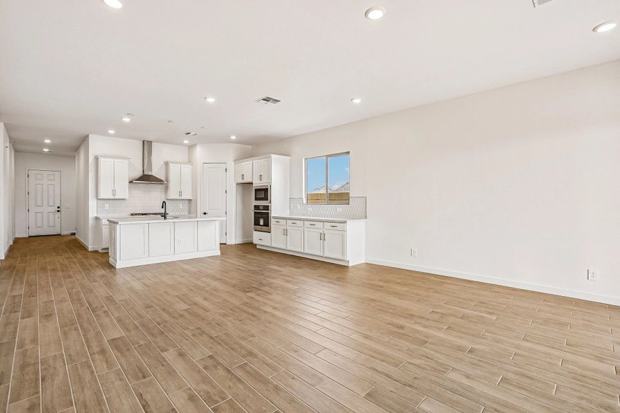 Great room and kitchen