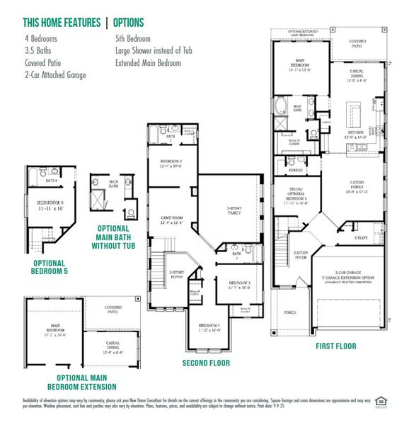 2D floor plan layout for the Durango by Chesmar Homes in Sunterra, Katy, TX (Image 3).
