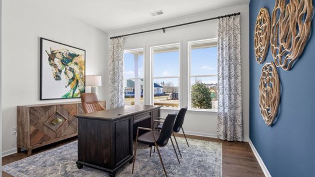 Furnished interior view inside a new home in The Villas at Galvins Ridge, Sanford (Image 24). Furnished interior view inside a new home in The Villas at Galvins Ridge, Sanford (Image 24).