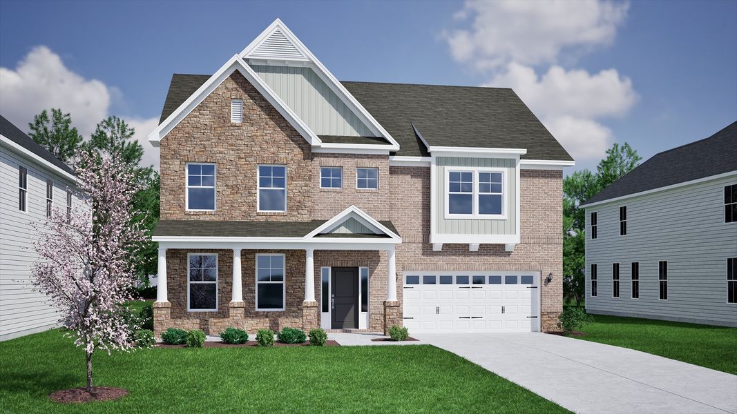 Representative exterior photo of a completed home built from the Roland II - Vanguard Collection by Mungo Homes in Porter Ridge, Elgin, SC (Image 23).