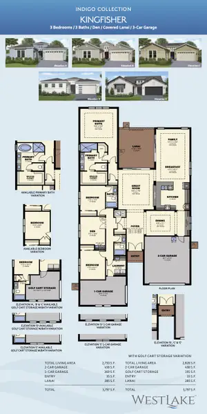 2D floor plan layout for the Kingfisher by Minto Communities in Westlake, Loxahatchee, FL (Image 3).
