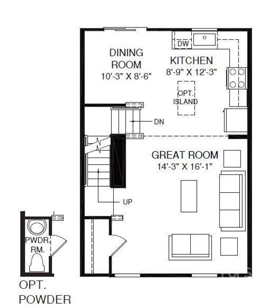 Juniper Floor Plan. Main level