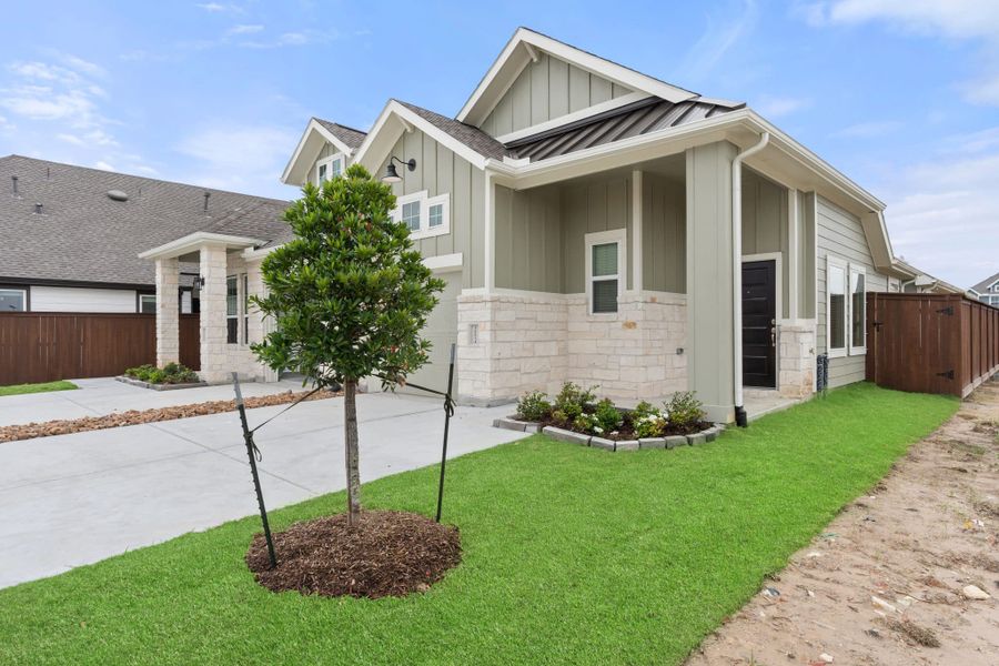 Exterior details and patio area of a home in Meridiana, Manvel (Image 3). Exterior details and patio area of a home in Meridiana, Manvel (Image 3).