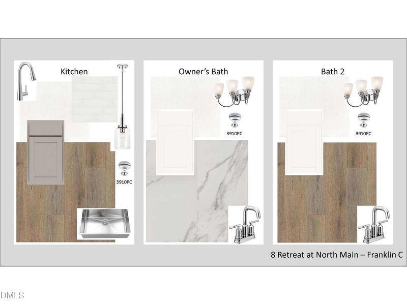 Sample of building materials used in homes in Retreat at North Main, Lillington (Image 23).