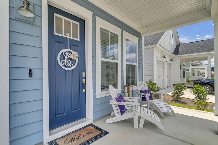 Exterior details and patio area of a home in Midtown at Nexton, Summerville (Image 27).