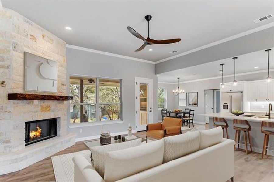 Furnished interior view inside a new home in , Marble Falls (Image 5). Furnished interior view inside a new home in , Marble Falls (Image 5).