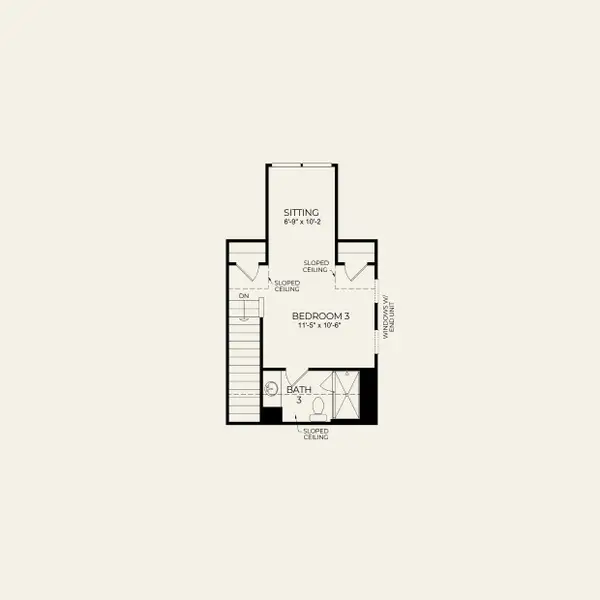 2D floor plan layout for the Evans by Pulte Homes in West End Heights, Charlotte, NC (Image 5).