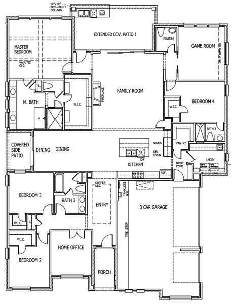 2D floor plan layout of this home in Leander Estates, Leander, TX (Image 5).