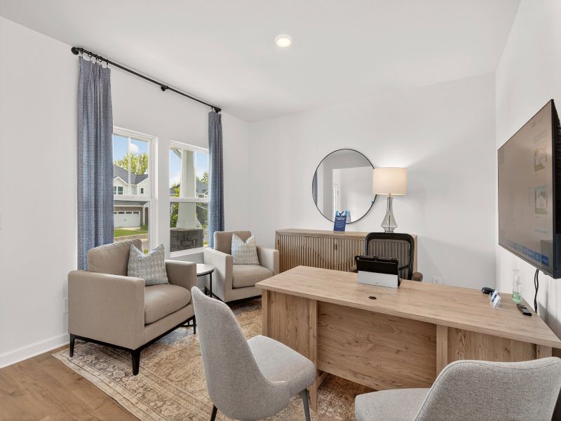 Turn the flex room into a home office or lounge area.